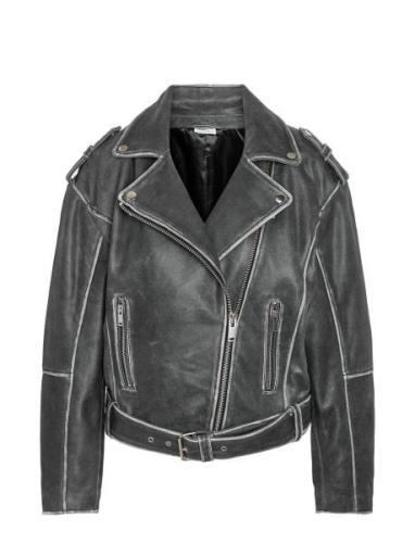 Nmaika L/S Leather Jacket Læderjakke Skindjakke Black NOISY MAY