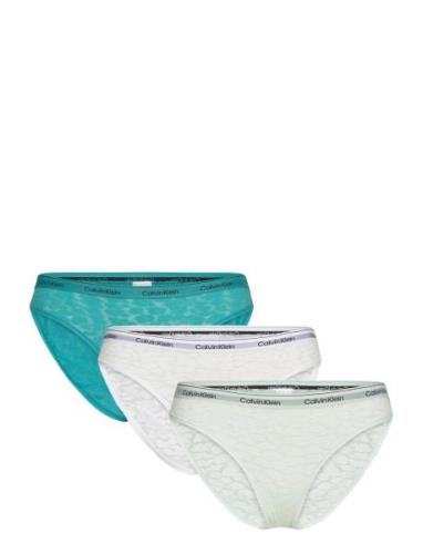 Bikini 3Pk Trusser, Tanga Briefs Green Calvin Klein