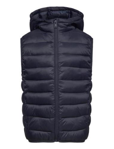 Quilted Gilet With Hood Foret Vest Navy Mango