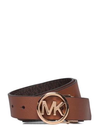 32Mm Reversible Saffiano Belt Bælte Brown Michael Kors Accessories