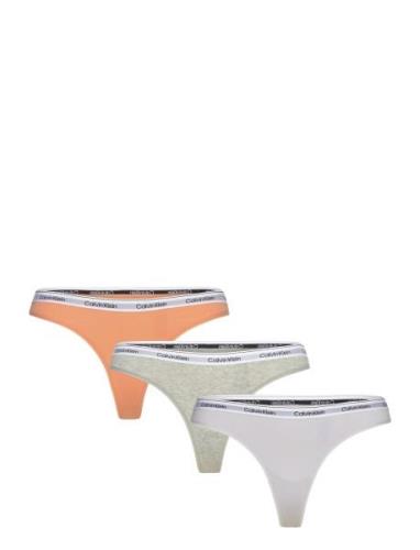 Thong 3Pk G-streng Undertøj Orange Calvin Klein