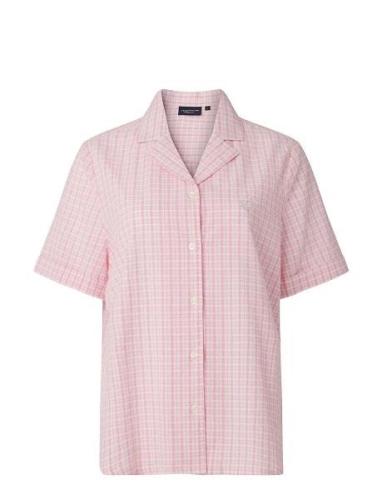 Lauren Organic Cotton Seersucker Pajama Set Pyjamas Nattøj Pink Lexing...