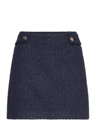 Tweed Mini Skirt Kort Nederdel Navy Michael Kors