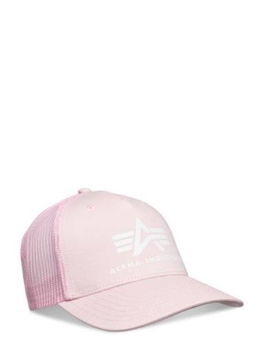 Basic Trucker Cap Accessories Headwear Caps Pink Alpha Industries