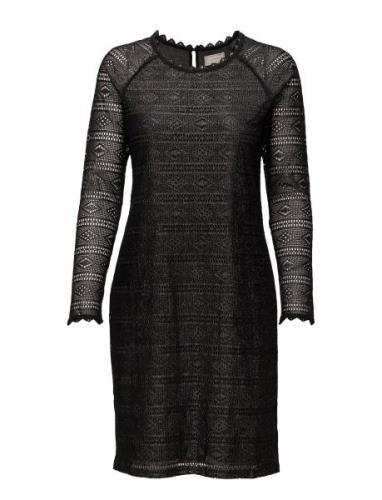 Allelu Dress Knælang Kjole Black Cream