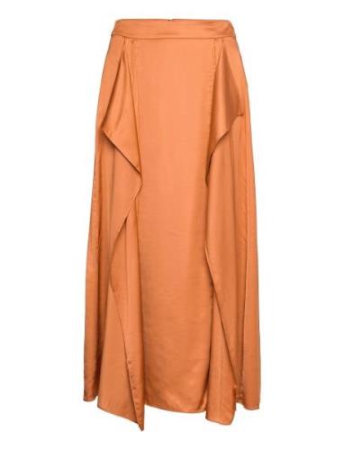 Yulieiw Skirt Knælang Nederdel Orange InWear