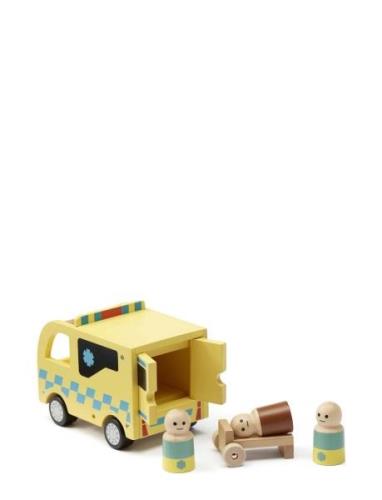 Ambulance Aiden Toys Playsets & Action Figures Wooden Figures Yellow K...