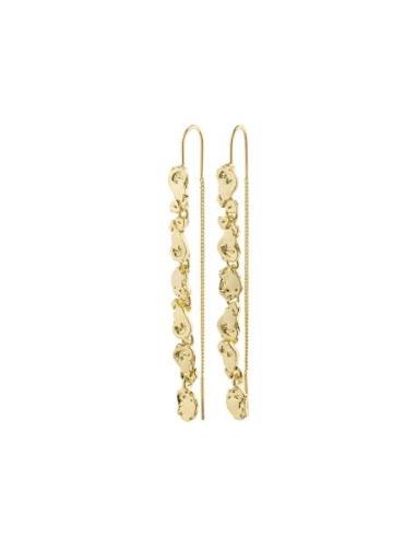 Thankful Long Chain Earrings Gold-Plated Ørestickere Smykker Gold Pilg...