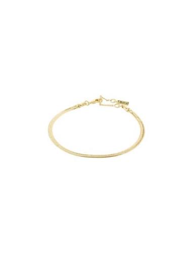 Joanna Recycled Flat Snake Chain Bracelet Gold-Plated Accessories Jewe...