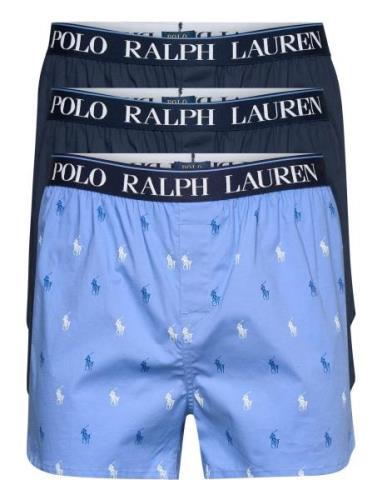 Stretch Cotton Boxer 3-Pack Underwear Boxer Shorts Blue Polo Ralph Lau...