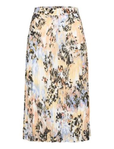 Slolympia Skirt Knælang Nederdel Multi/patterned Soaked In Luxury