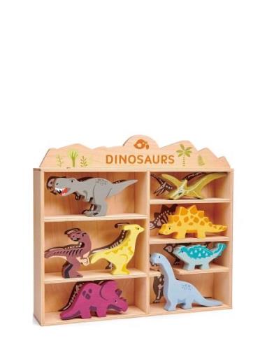 Dinosaurs In Shelf Toys Playsets & Action Figures Wooden Figures Multi...