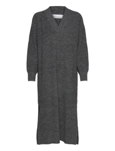 Eminakb Knit Dress Knælang Kjole Grey Karen By Simonsen