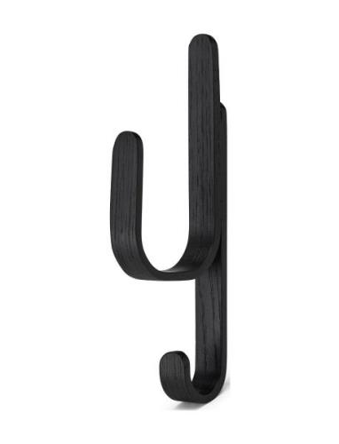 Woody Hook Black Stained Oak Home Furniture Coat Hooks & Racks Black C...