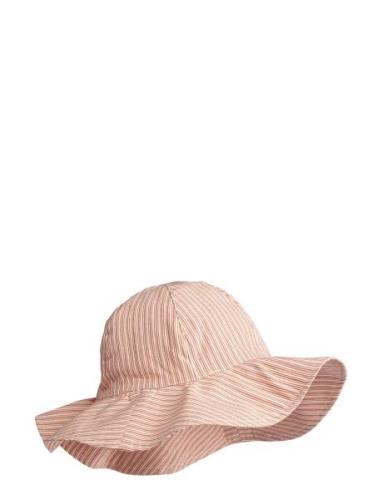 Amelia Seersucker Hat Solhat Pink Liewood