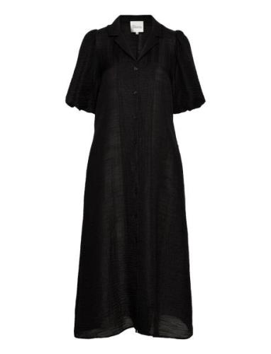 Estermw Long Dress Knælang Kjole Black My Essential Wardrobe