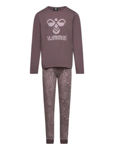 Hmlcarolina Night Suit Pyjamassæt Purple Hummel