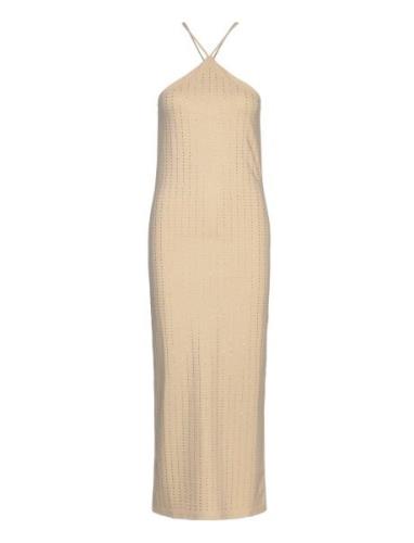 Crystal Long Dress 14667 Knælang Kjole Beige Samsøe Samsøe