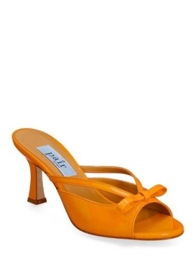 New Mule Botie Sandal Med Hæl Orange Apair