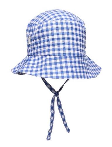 Jun Plaid Hat Accessories Headwear Hats Bucket Hats Blue Ma-ia Family