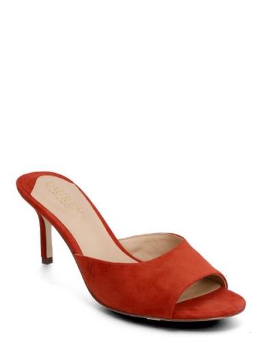 Lyanna Suede Sandal Sandal Med Hæl Red Lauren Ralph Lauren