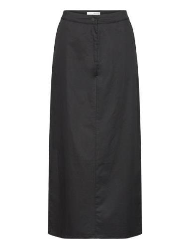 Slfmary Mw Maxi Skirt D2 Lang Nederdel Black Selected Femme
