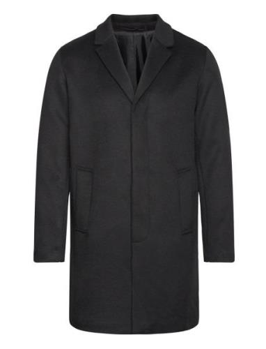 Slhdan Wool Coat O Uldfrakke Frakke Black Selected Homme