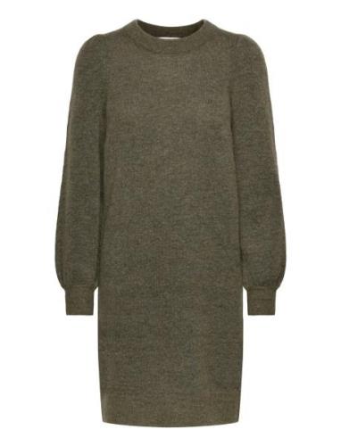 Slfmola Mia Ls Knit Dress Dresses Knitted Dresses Green Selected Femme