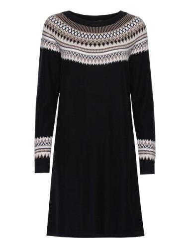Dresses Flat Knitted Knælang Kjole Black Esprit Casual