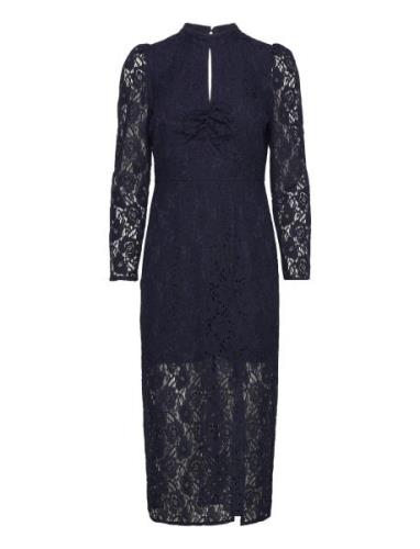 Slwela Dress Knælang Kjole Navy Soaked In Luxury