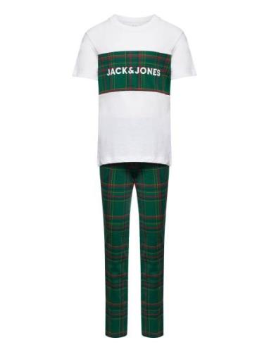 Jacjj Checked Ss Tee And Pants Set Jnr Pyjamassæt Green Jack & J S