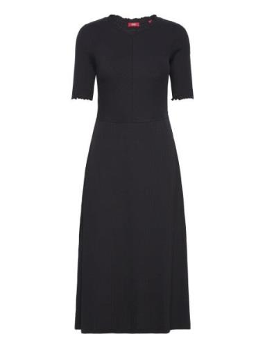Dresses Knitted Knælang Kjole Black EDC By Esprit