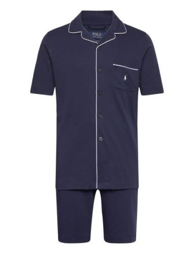Cotton-Lng-Set Pyjamas Nattøj Navy Polo Ralph Lauren