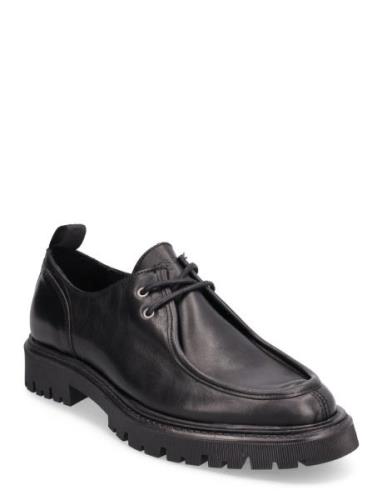 Tatum Leather Moc Toe Shoe Desert Boots Snøresko Black Les Deux