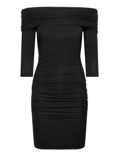 Viscose Dress Kort Kjole Black Rosemunde