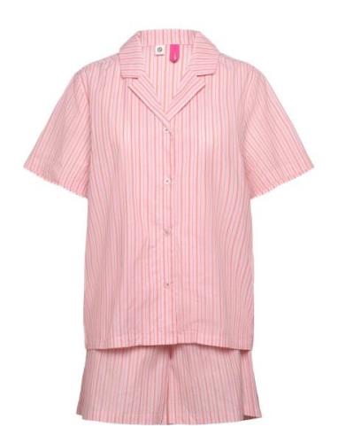 Stripel Kallie Shorts Set Pyjamas Nattøj Pink Becksöndergaard