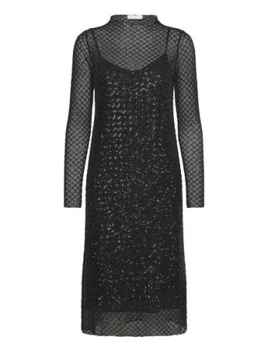 Fqherlig-Dress Knælang Kjole Black FREE/QUENT