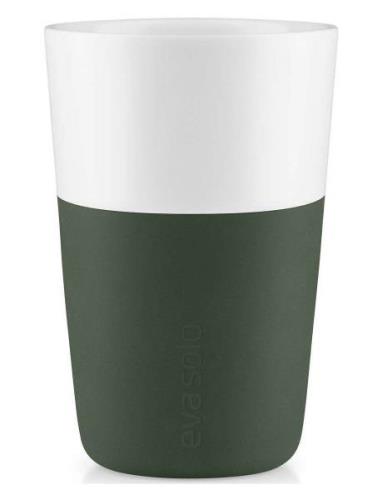 2 Cafe Latte-Krus Emerald Green Home Tableware Cups & Mugs Coffee Cups...
