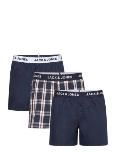 Jacdylan Woven Boxers 3 Pack Underwear Boxer Shorts Navy Jack & J S