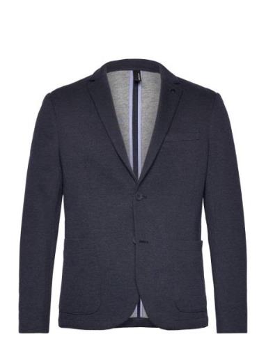 Piqué Blazer Suits & Blazers Blazers Single Breasted Blazers Blue Tom ...