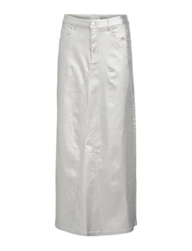 Objsunny Harlow Long Skirt E Div Lang Nederdel Silver Object