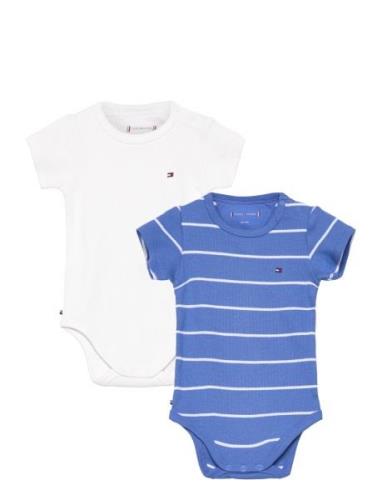 Baby Rib Body 2 Pack Giftbox Bodies Short-sleeved Blue Tommy Hilfiger