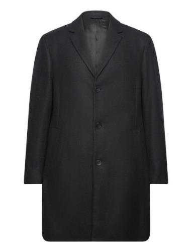 Recycled Wool Cashmere Coat Uldfrakke Frakke Black Calvin Klein