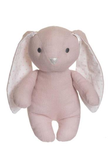 Elina, Rabbit In Cotton And Linen Fabric, Pink Toys Soft Toys Stuffed ...