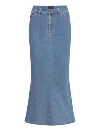Larence Denim Maxi Skirt Knælang Nederdel Blue Bardot