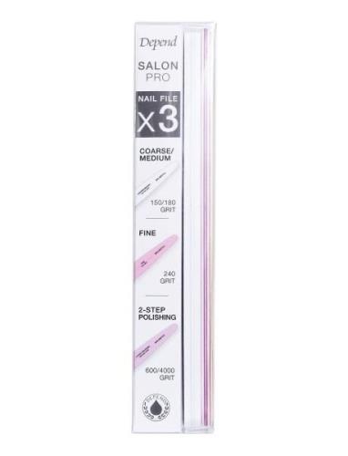 Nail File X3 Salonpro Kit Negleværktøj Negle Nude Depend Cosmetic