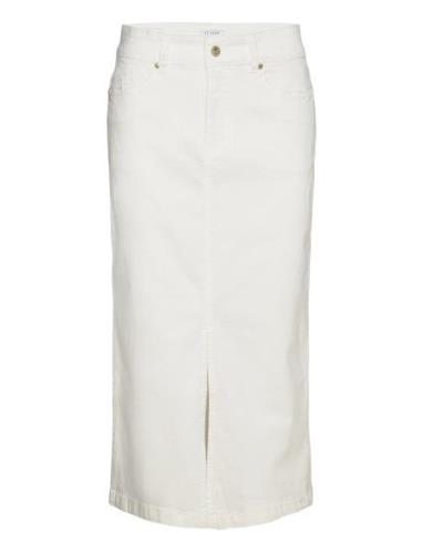 Nedda - Skirt Knælang Nederdel White Claire Woman