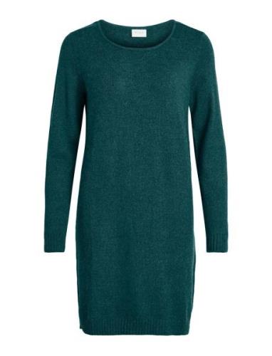 Viril L/S Knit Dress Knælang Kjole Green Vila