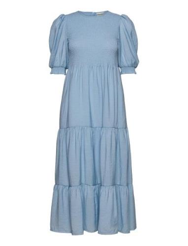 Mazzigz Ss Dress Knælang Kjole Blue Gestuz