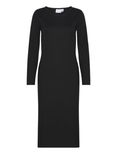 Viarmer L/S Long Dress Knælang Kjole Black Vila